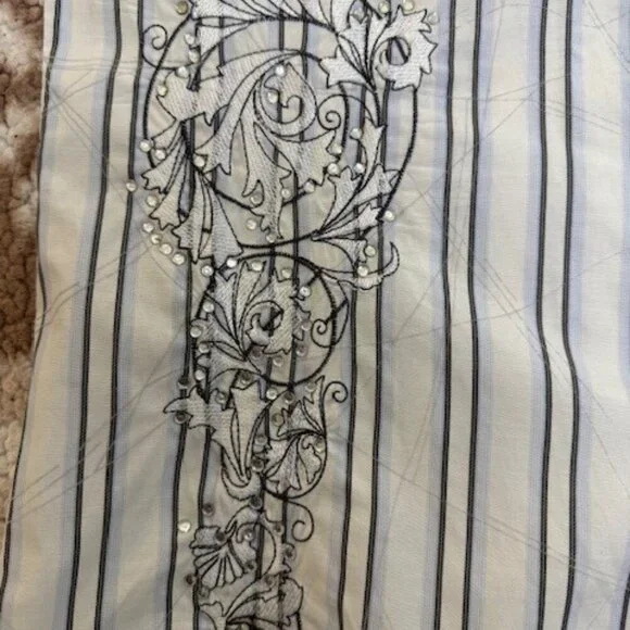 Lamasini Men's Button Up Western Cowboy Long Sleeve Y2K Shirt Large - Picture 13 of 13